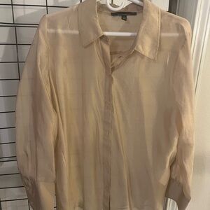 White House Black Market gold sheer shirt.  Never worn.  New sz large.
